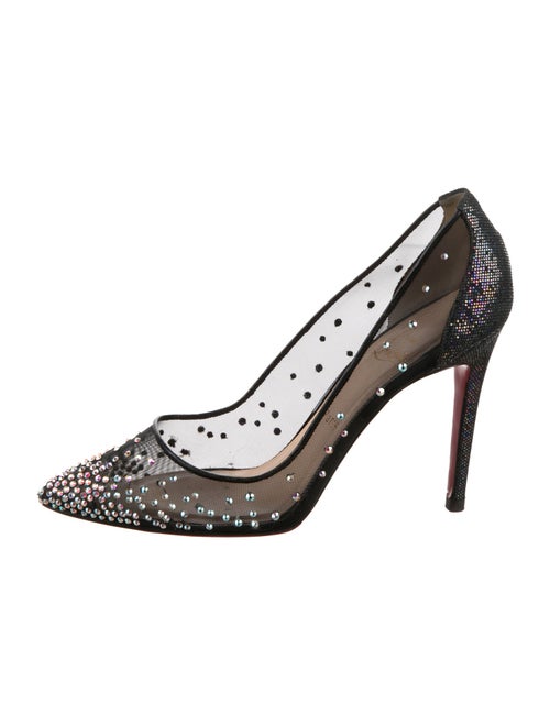 Christian Louboutin Mesh Crystal Embellishments Pumps