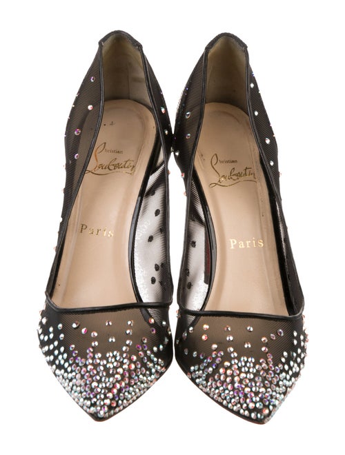 Christian Louboutin Mesh Crystal Embellishments Pumps