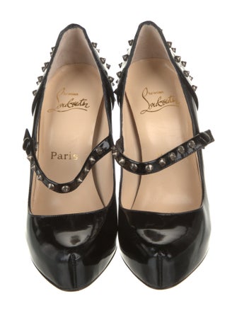 Christian Louboutin Spike Accents Leather Pumps
