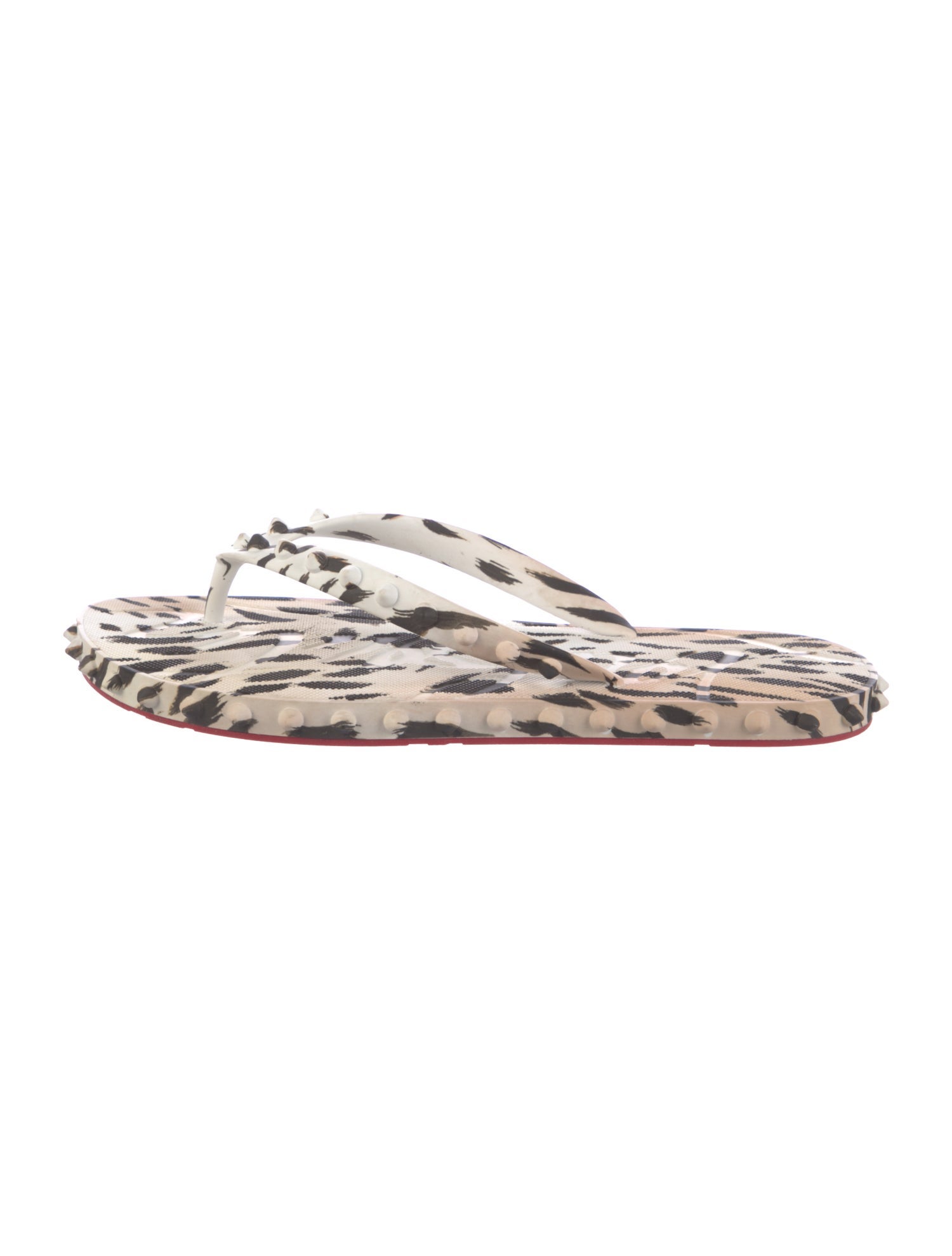 Christian Louboutin Rubber Animal Print Slides