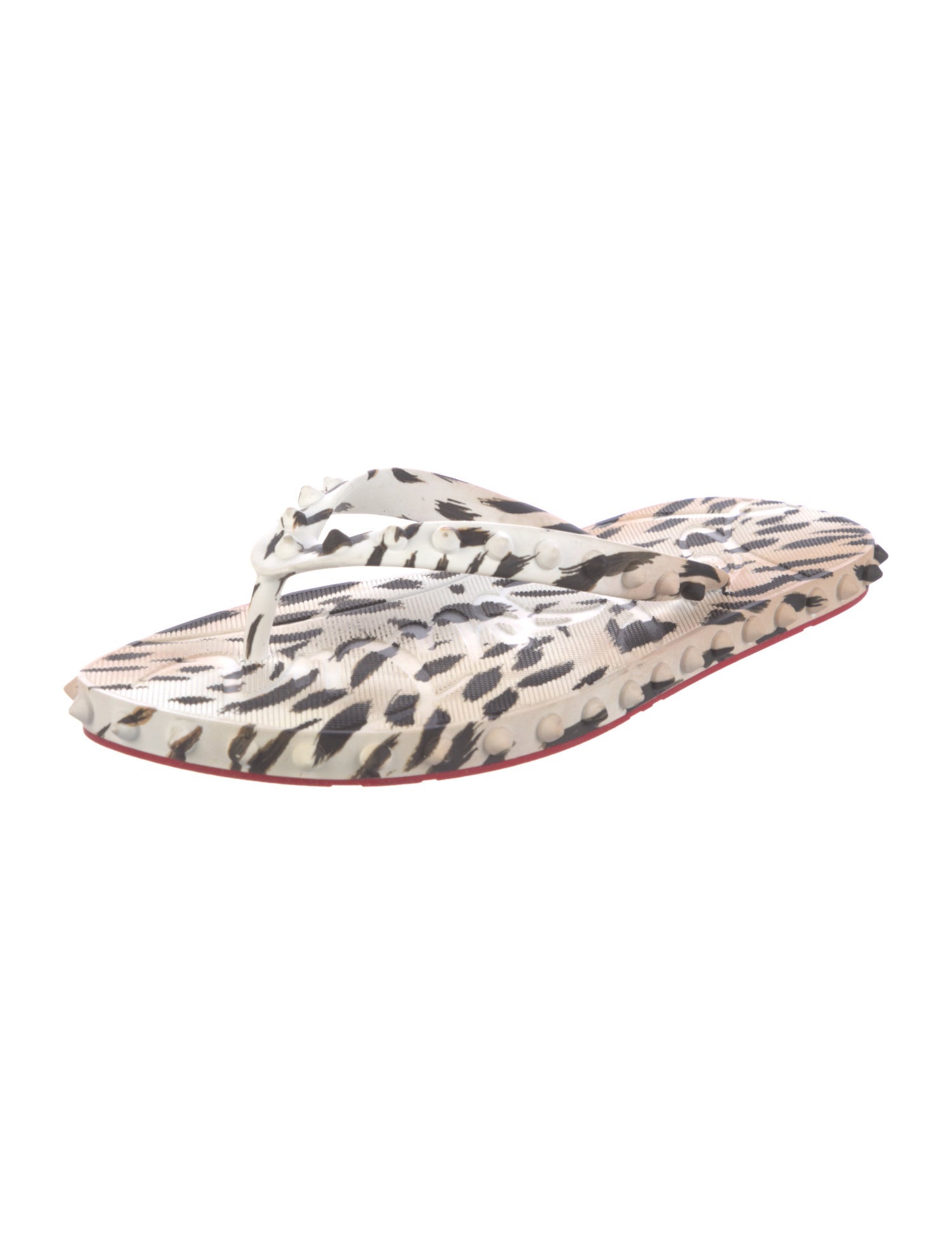 Christian Louboutin Rubber Animal Print Slides