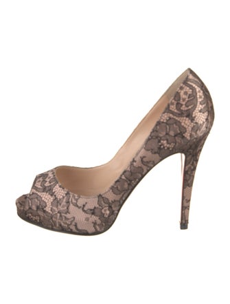 Christian Louboutin Lace Printed D'Orsay Pumps