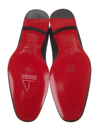 Christian Louboutin Suede Crystal Embellishments Loafers