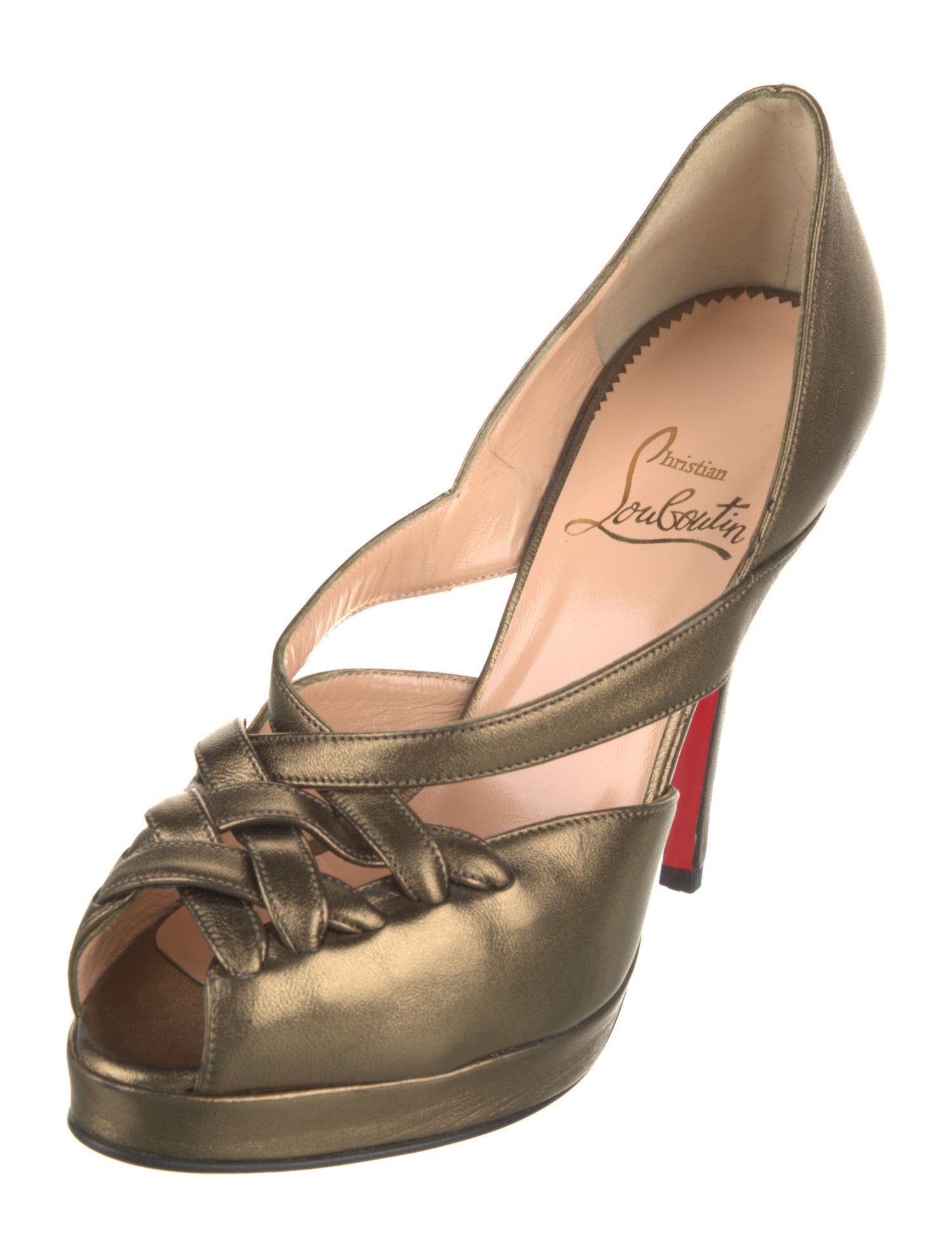 Christian Louboutin Leather Cutout Accent D'Orsay Pumps