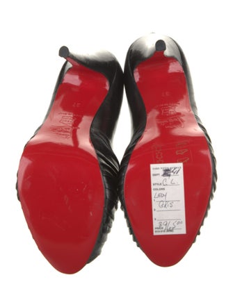 Christian Louboutin Leather Pleated Accents D'Orsay Pumps