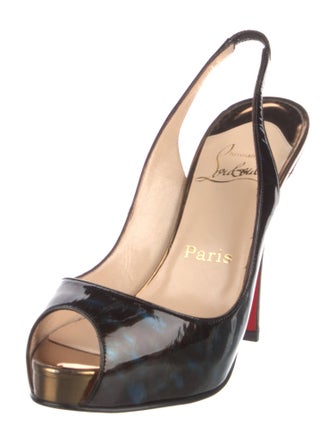 Christian Louboutin Patent Leather Slingback Pumps