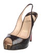 Christian Louboutin Patent Leather Slingback Pumps