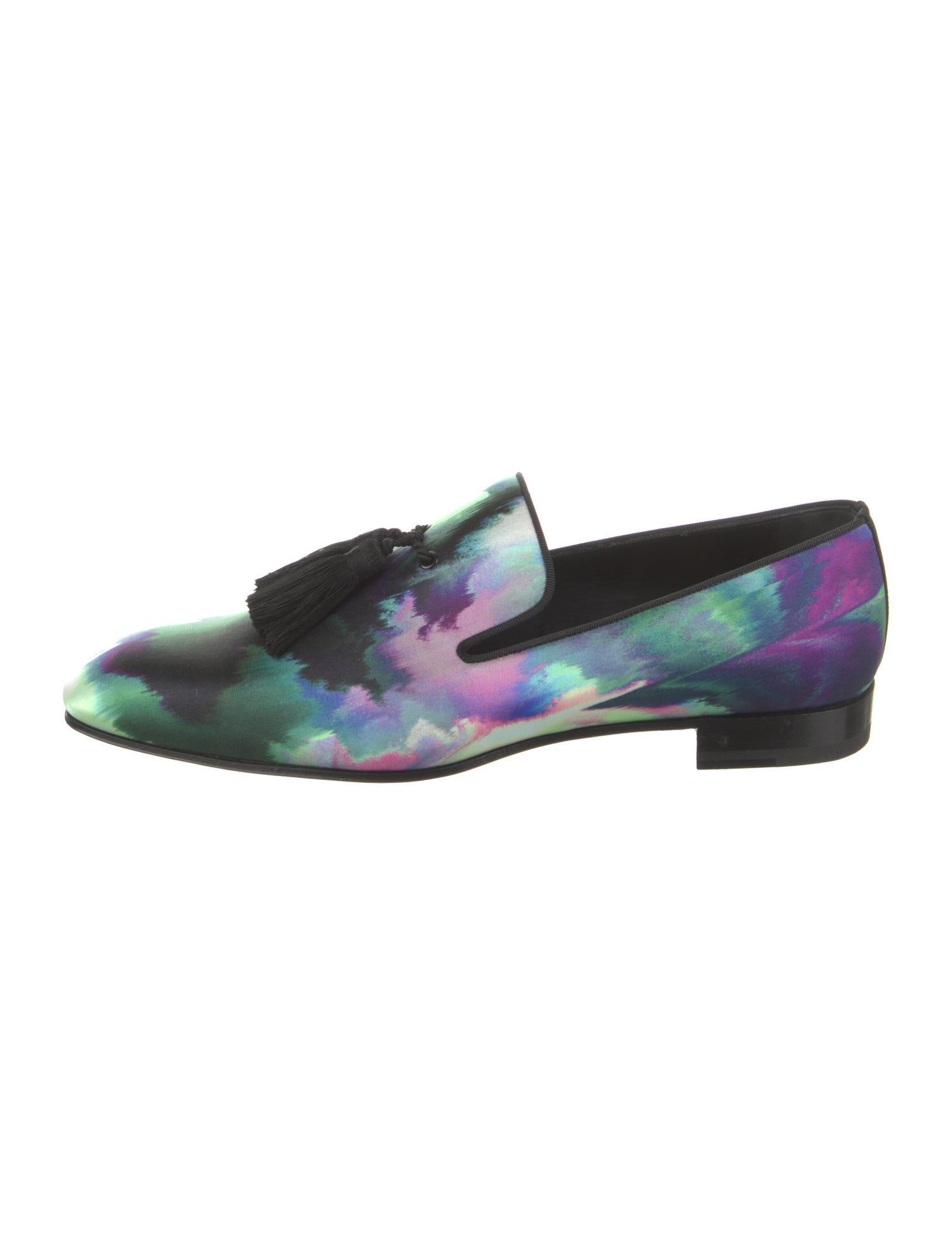 Christian Louboutin Satin Tie-Dye Print Loafers