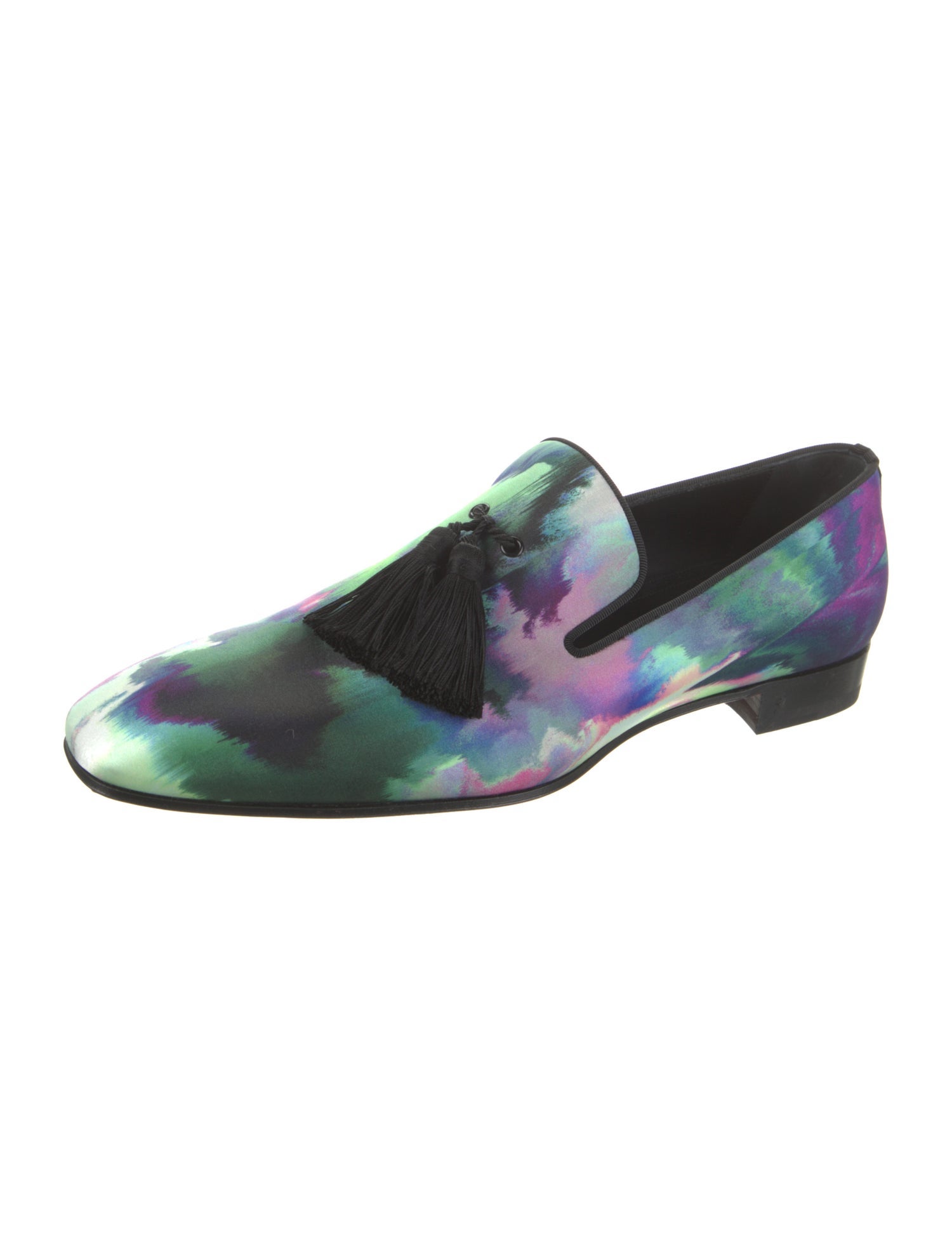 Christian Louboutin Satin Tie-Dye Print Loafers