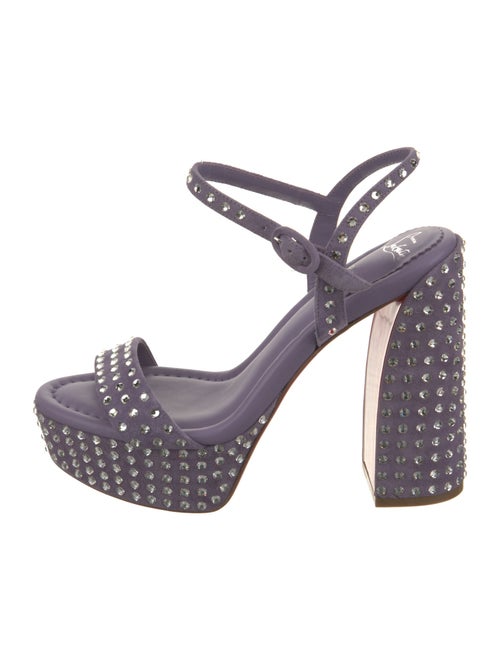 Christian Louboutin Suede Crystal Embellishments Slingback Sandals