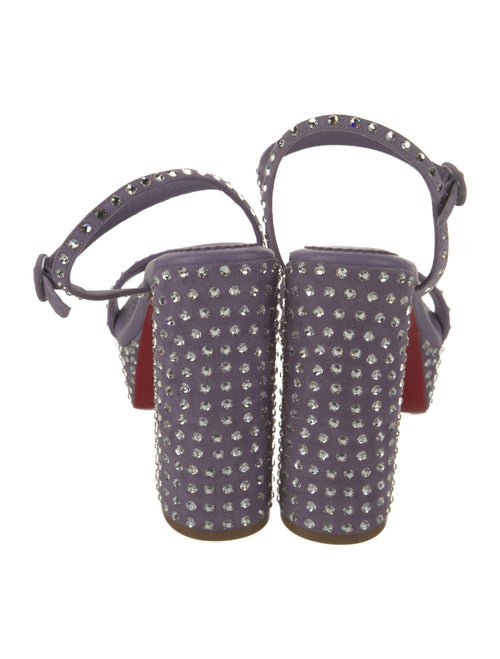 Christian Louboutin Suede Crystal Embellishments Slingback Sandals