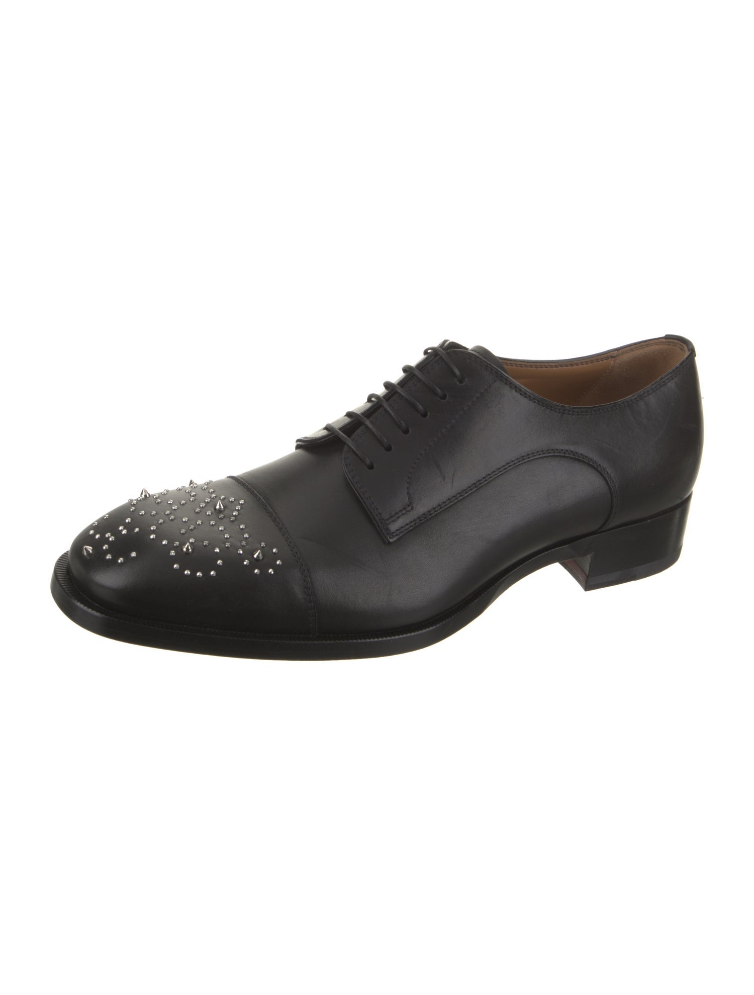 Christian Louboutin Leather Studded Accents Derby Shoes