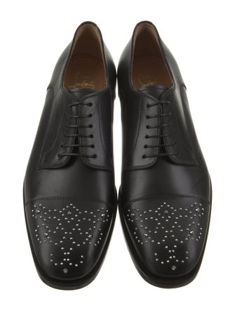 Christian Louboutin Leather Studded Accents Derby Shoes