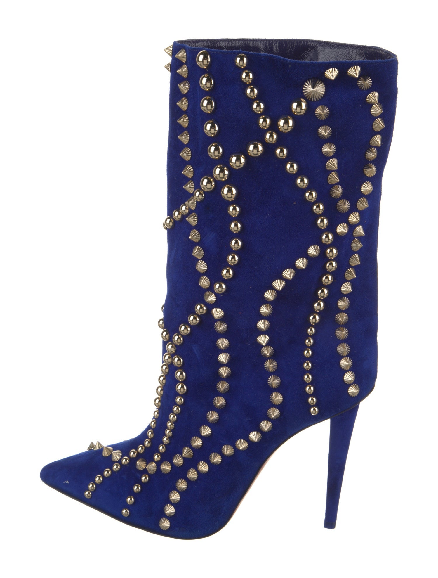 Christian Louboutin Suede Studded Accents Boots
