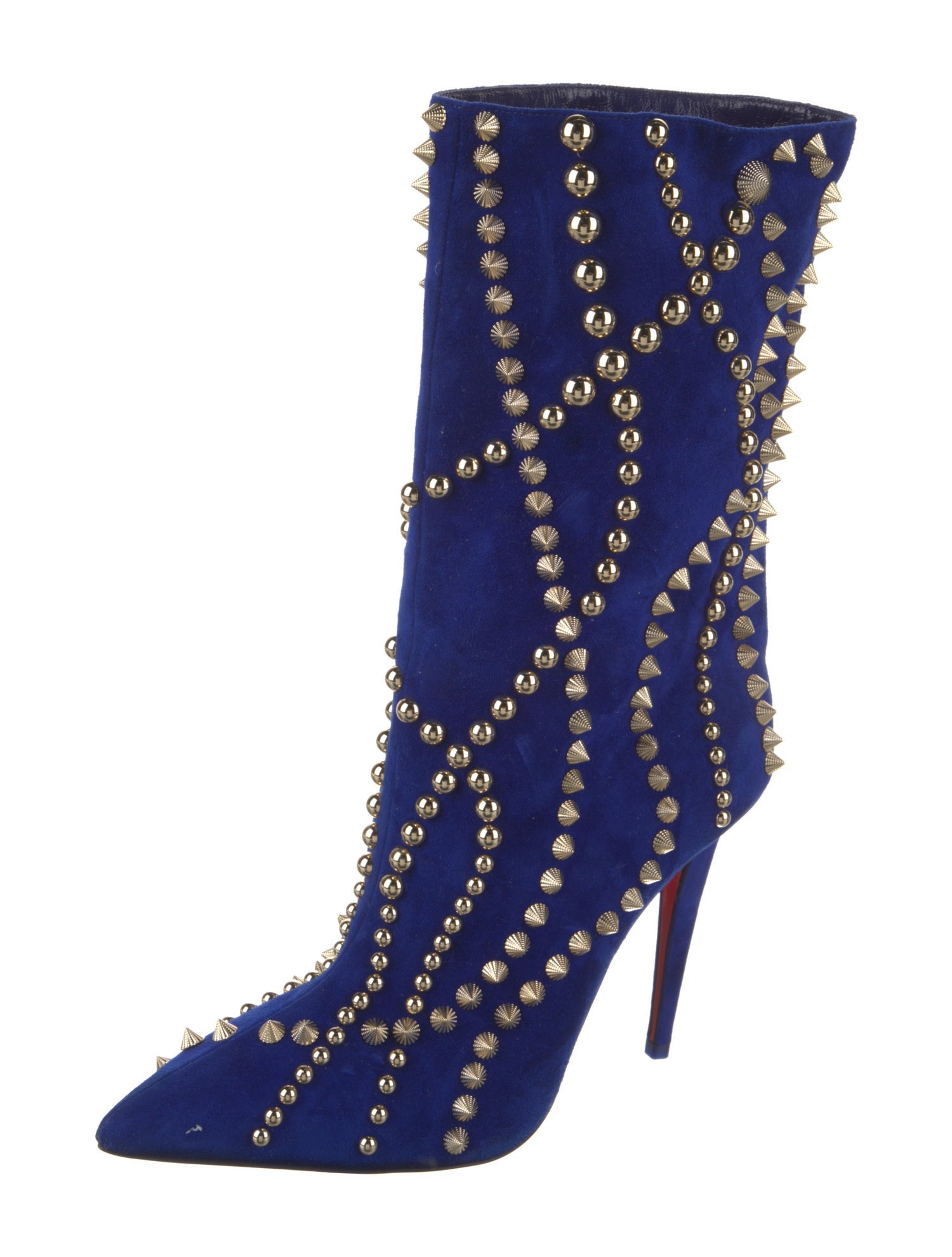 Christian Louboutin Suede Studded Accents Boots