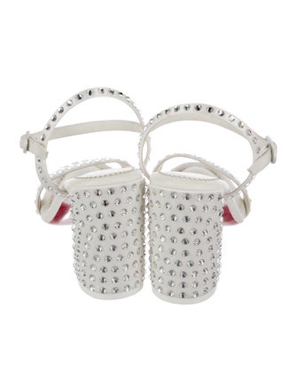 Christian Louboutin Satin Crystal Embellishments Sandals