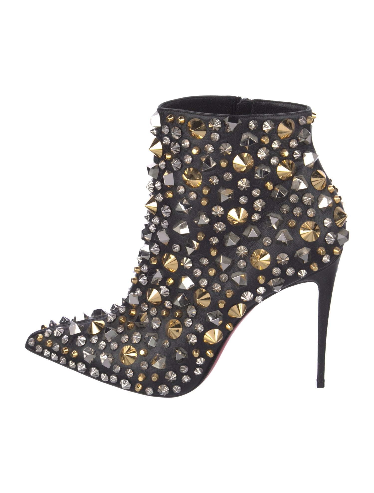 Christian Louboutin Spike Accents Leather Boots