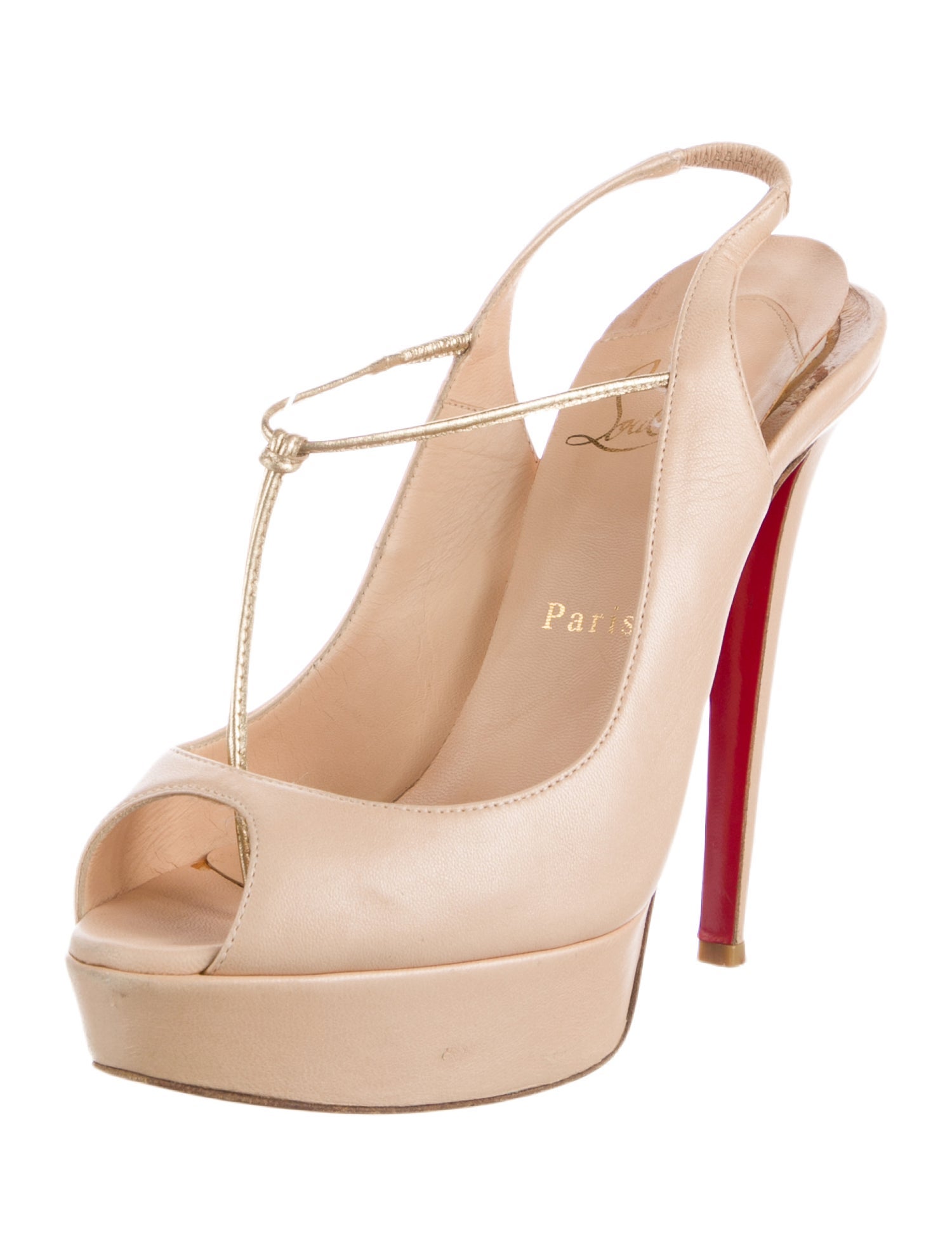 Christian Louboutin Leather Slingback Sandals