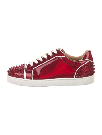 Christian Louboutin Spike Accents Patent Leather Sneakers