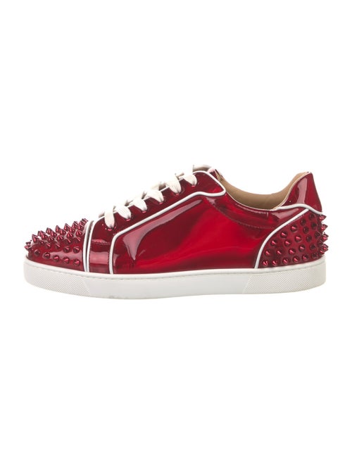Christian Louboutin Spike Accents Patent Leather Sneakers