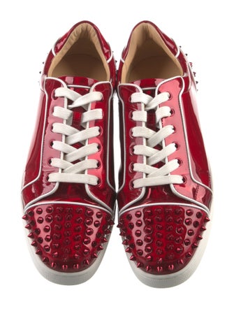Christian Louboutin Spike Accents Patent Leather Sneakers