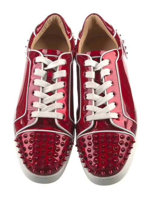 Christian Louboutin Spike Accents Patent Leather Sneakers