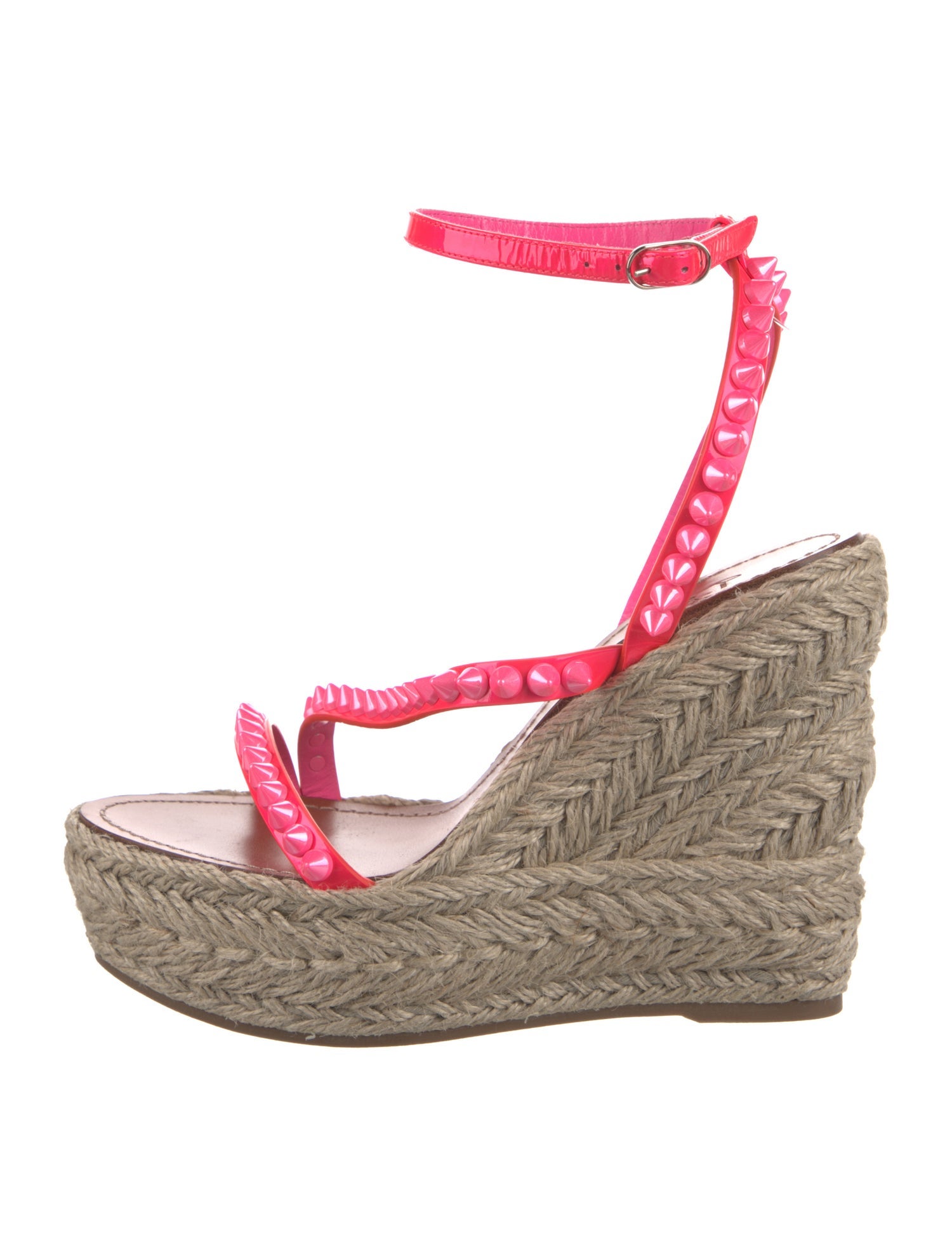 Christian Louboutin Patent Leather Animal Print Espadrilles