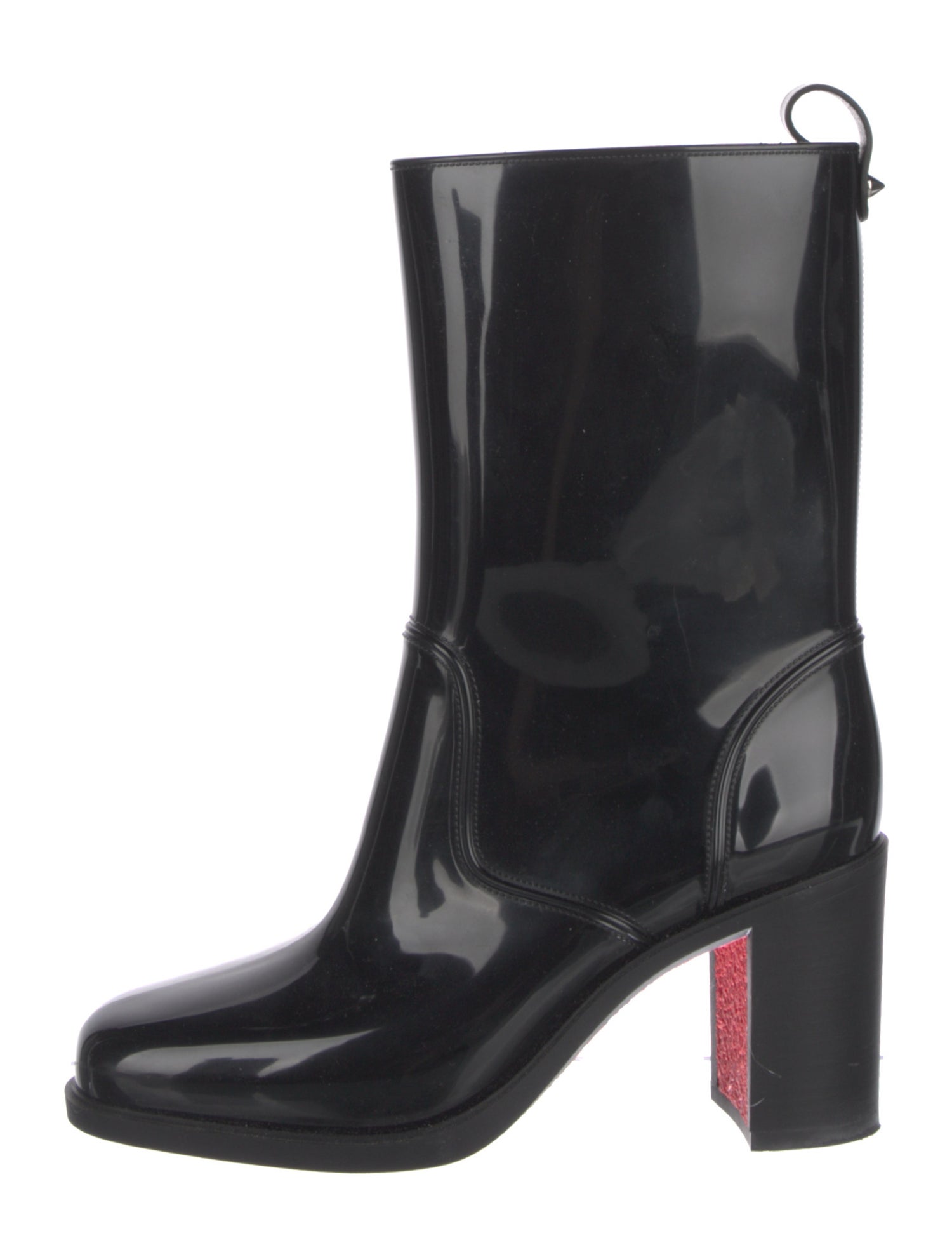 Christian Louboutin Spike Accents Rubber Rain Boots