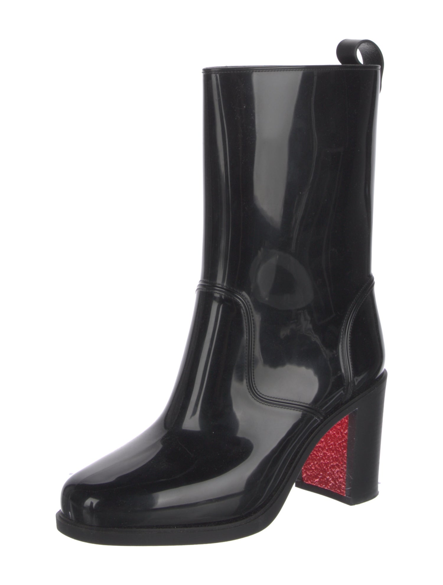 Christian Louboutin Spike Accents Rubber Rain Boots