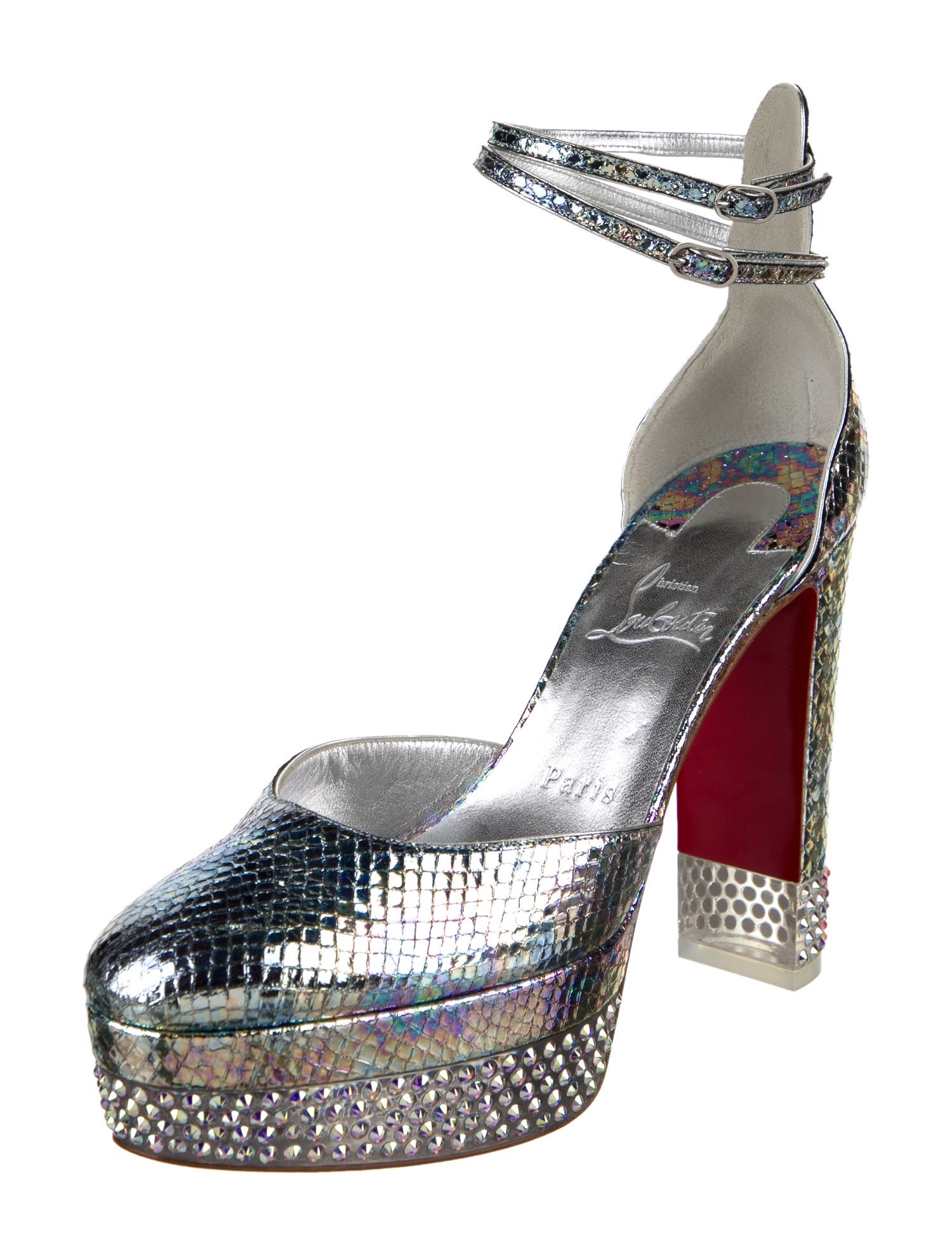 Christian Louboutin Leather Animal Print D'Orsay Pumps