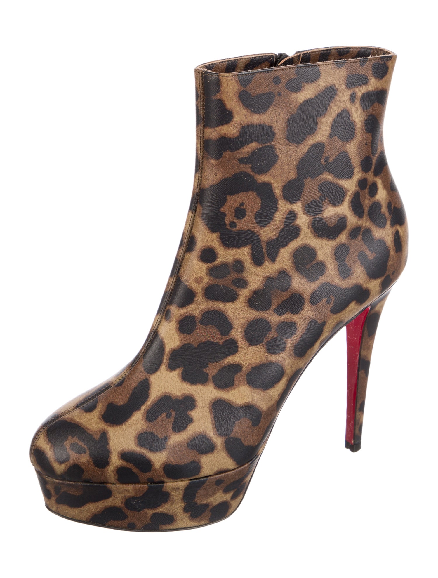 Christian Louboutin Leather Animal Print Boots