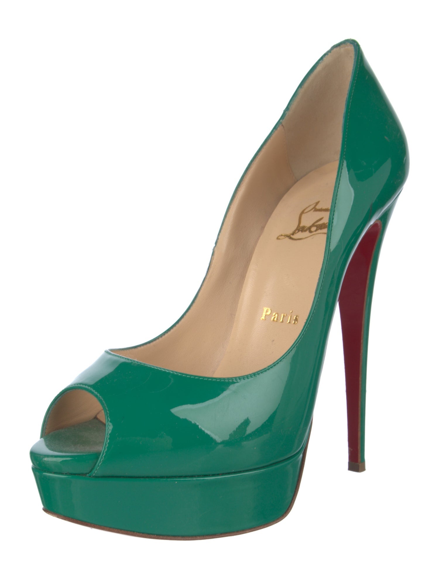 Christian Louboutin Patent Leather Leather Trim Embellishment Pumps