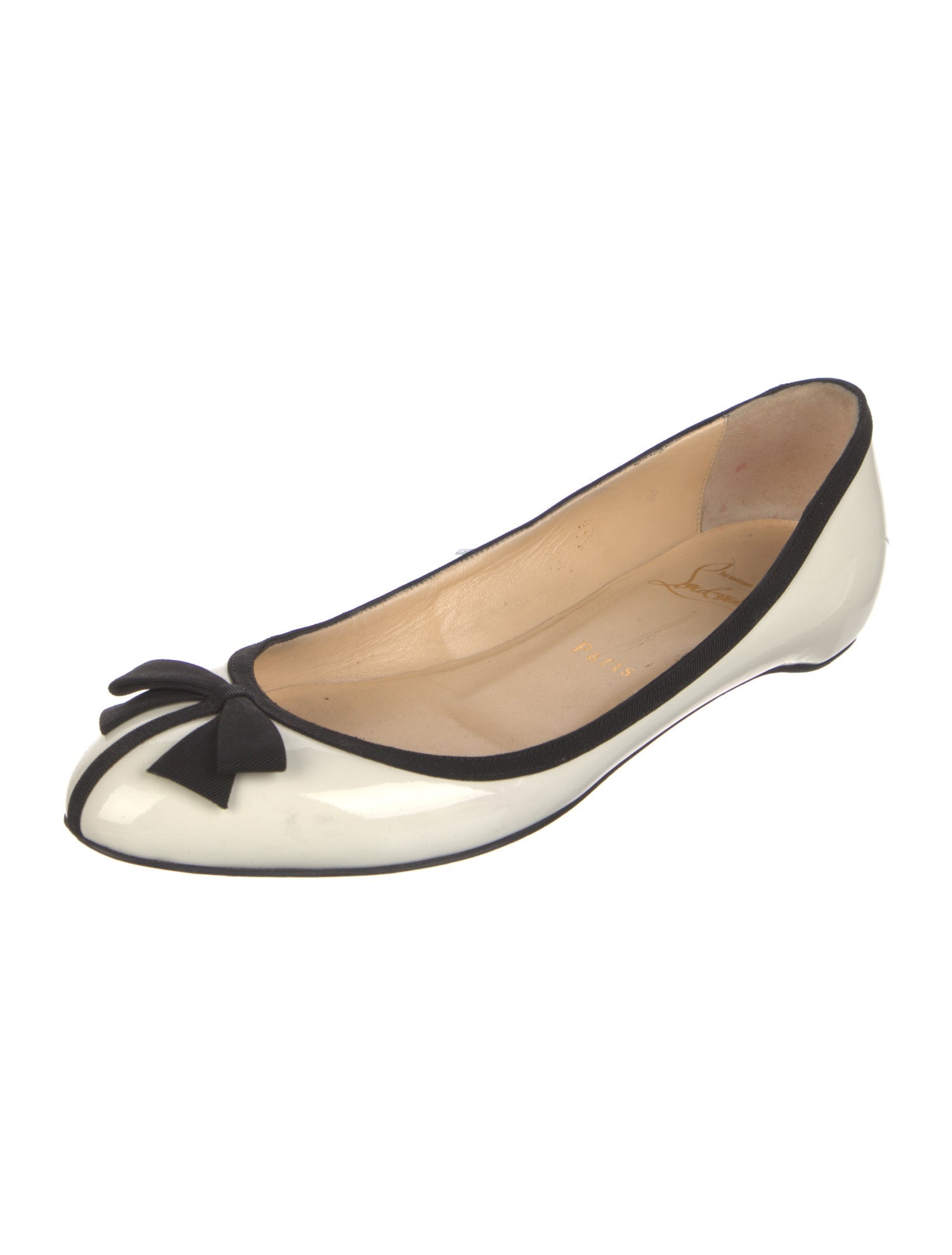 Christian Louboutin Patent Leather Colorblock Pattern Ballet Flats