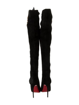 Christian Louboutin Suede Colorblock Pattern Boots