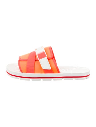 Christian Louboutin Rubber Colorblock Pattern Slides