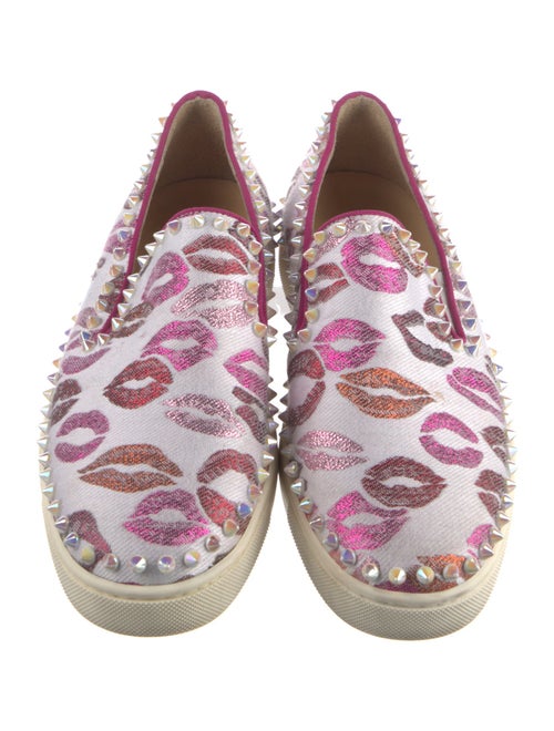 Christian Louboutin Spike Accents Canvas Sneakers