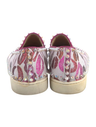 Christian Louboutin Spike Accents Canvas Sneakers