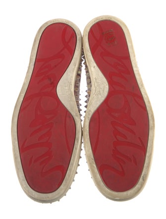 Christian Louboutin Spike Accents Canvas Sneakers