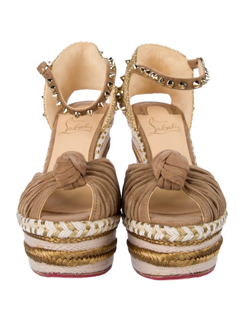 Christian Louboutin Spike Accents Suede Slingback Pumps