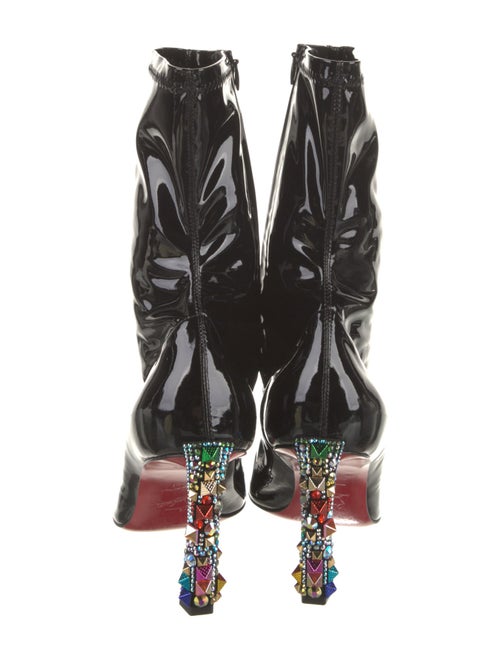 Christian Louboutin Patent Leather Crystal Embellishments Sock Boots