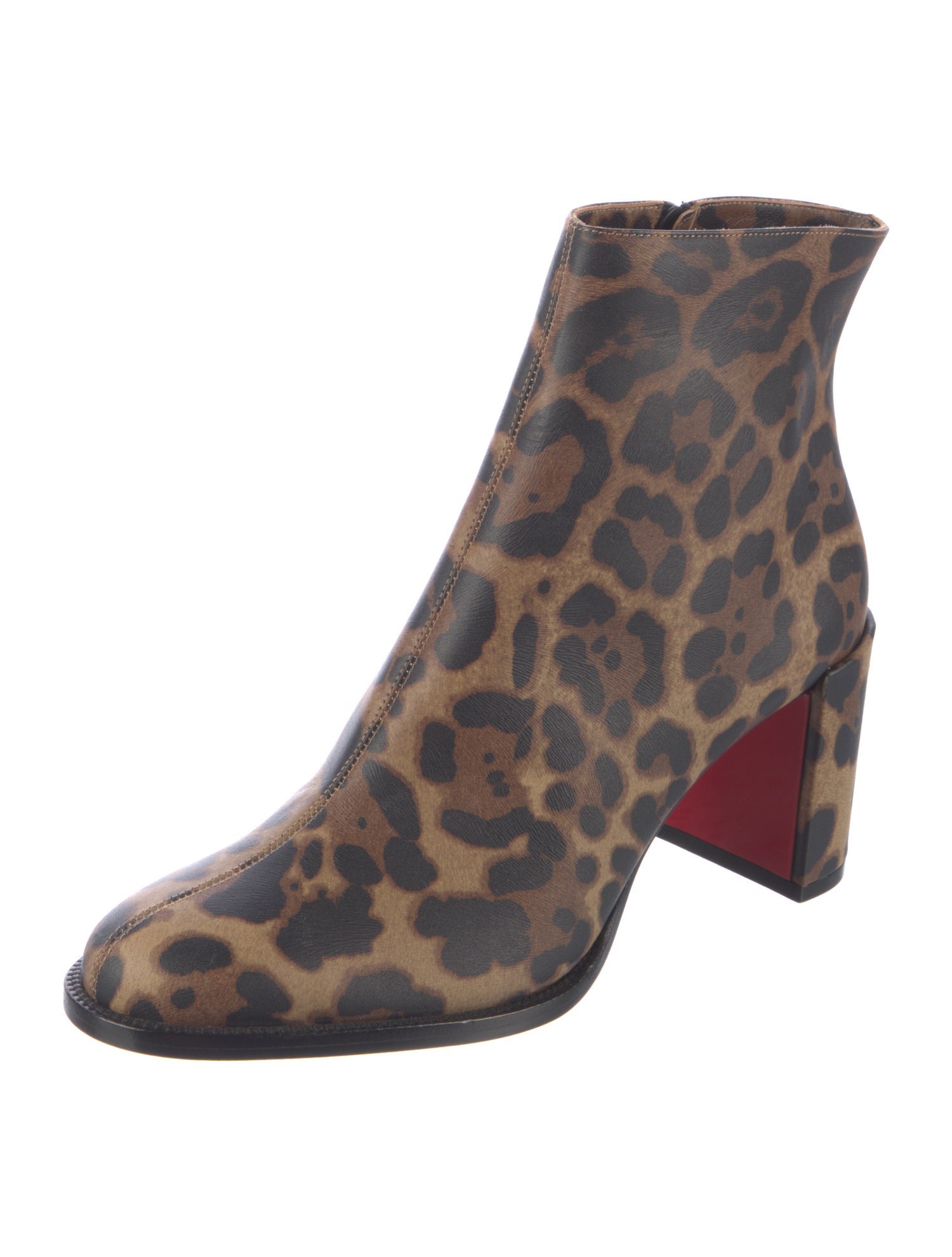 Christian Louboutin Leather Animal Print Boots