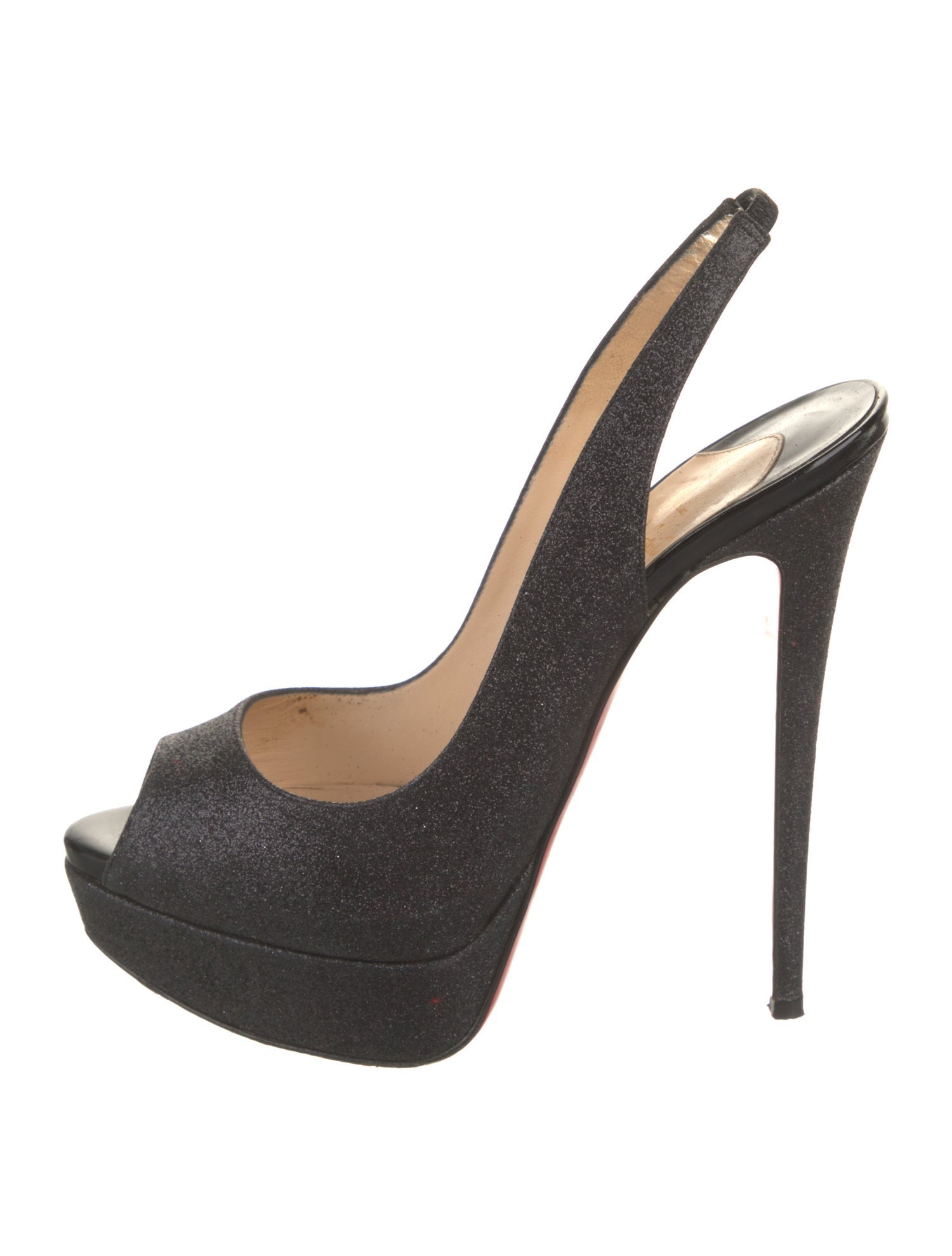 Christian Louboutin Glitter Glitter Accents Slingback Pumps