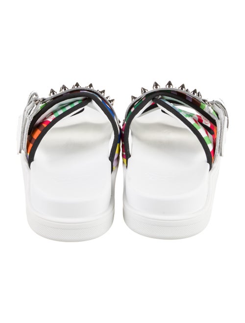 Christian Louboutin Canvas Printed Slides