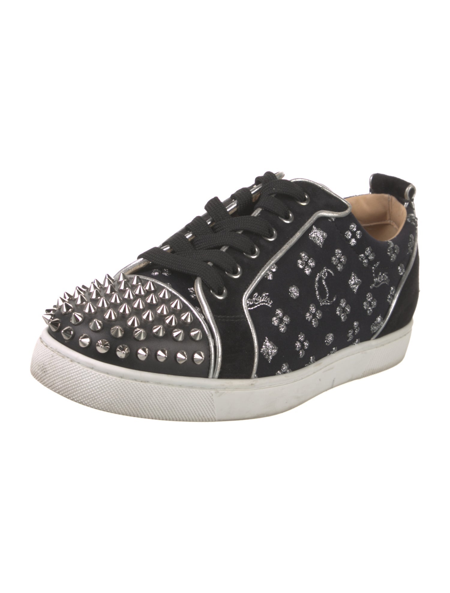 Christian Louboutin Spike Accents Suede Sneakers