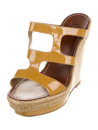 Christian Louboutin Patent Leather Animal Print Espadrilles