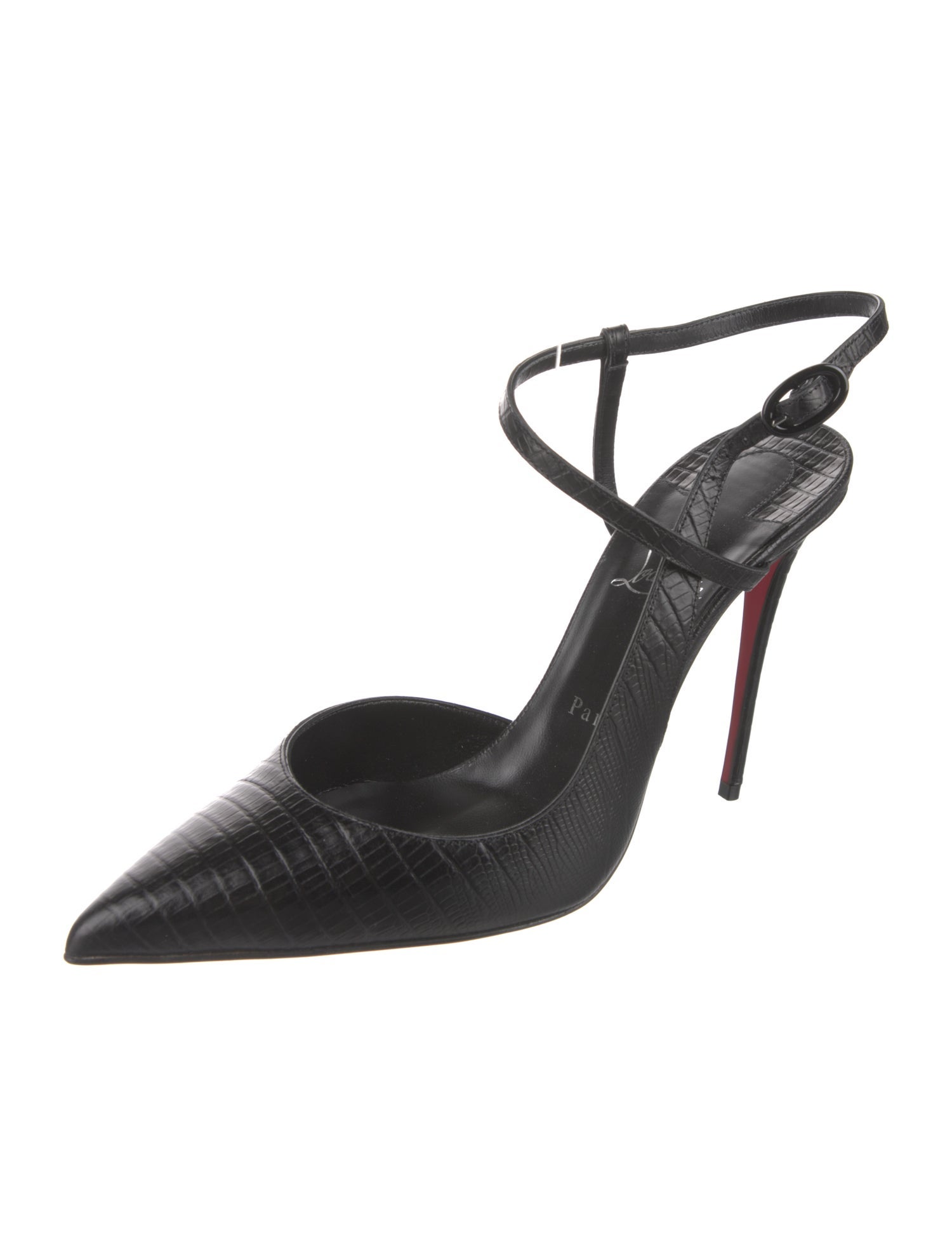 Christian Louboutin Embossed Leather Slingback Pumps