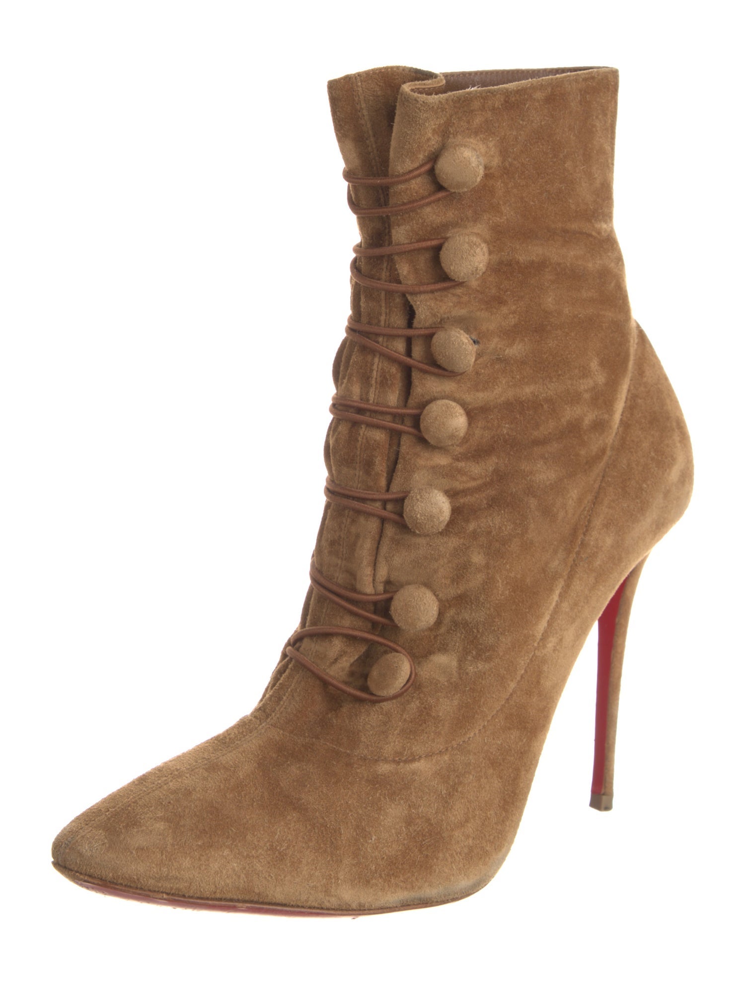 Christian Louboutin Suede Lace-Up Boots