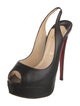 Christian Louboutin Leather Animal Print Slingback Pumps
