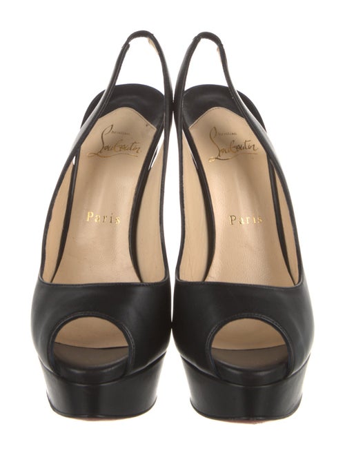 Christian Louboutin Leather Animal Print Slingback Pumps