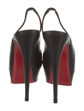Christian Louboutin Leather Animal Print Slingback Pumps